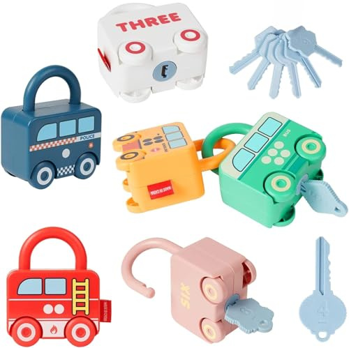 Ainiv Toys bil, förskola inlärning tidig utveckling aktivitetsleksak för småbarn 2 3 4 år, gamla finmotorik sysselsätter brädspel för pojkar och flickor barn strumpfyllmedel gåvor