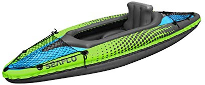1 Person Inflatable Kayak Set (Oars Air Pump One Man Blow Up Canoe)