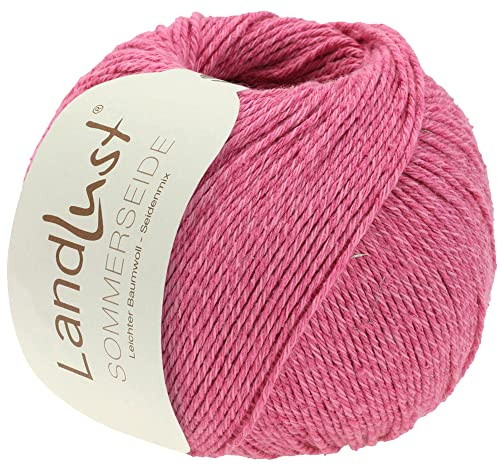 LANA GROSSA Landlust Sommerseide | Feines & leichtes Baumwoll-Seidengarn | Handstrickgarn aus 50% Seide & 50% Baumwolle | 50g Wolle zum Stricken & Häkeln | 170m Garn FB 33