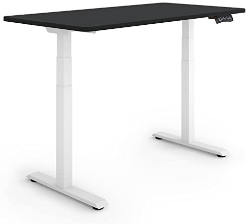 ESMART Germany EZX-132WB 120x60cm Schwarz Ergonomischer Steh-Sitz-Schreibtisch Stufenlos elektrisch höhenverstellbar 60,5-125,5 cm 3 x Memory Aktivitätserinnerung Schnelle Montage