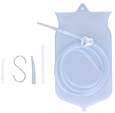 Nikou Enema Bag Kit 2L for Colon Cleansing, Reusable Silicone Coffee Enema Kit Home Intestinal Detox Cleansing
