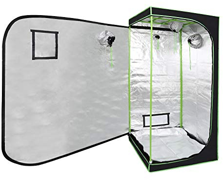 Ansobea Tente de culture, 80 x 80 x 180 cm, Oxford 600D, imperméable et étanche, serre aérée pour la culture à la maison, culture en intérieur