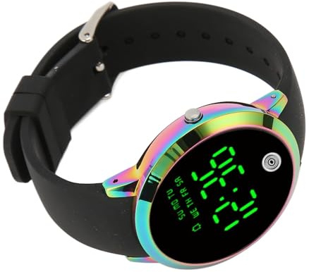 Aeun Montre Numérique, Montre Numérique pour Hommes, écran Couleur Rond Ultra Fin, Simple pour Le Travail (Grande Taille)