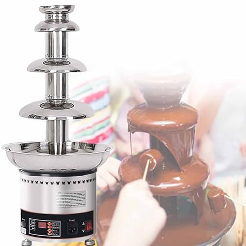 DDZJTPP Fontaine à Chocolat électrique,Fontaine à Fondue Au Chocolat pour Fête,Machine à Cascade De Chocolat Fondante,Fonctionne 12 Heures en Continu,Utilisation Commerciale,4Tier