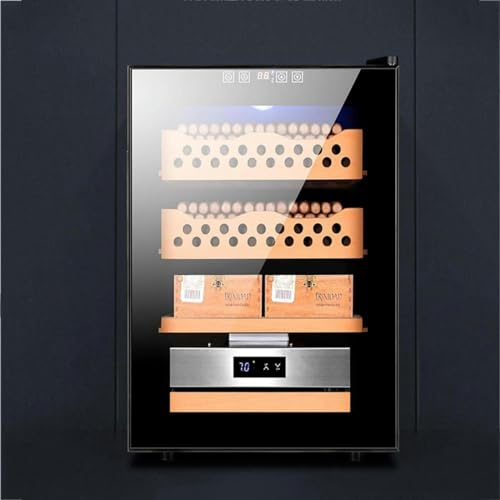 XENITE 50L Humidor Schrank Zigarren Elektrisch Mit Kühlung Temperaturregelung Und Schublade Elektronischer Zigarrenschrank Mit Regalen Und Schublade Aus Spanischem Zedernholz Für Männer