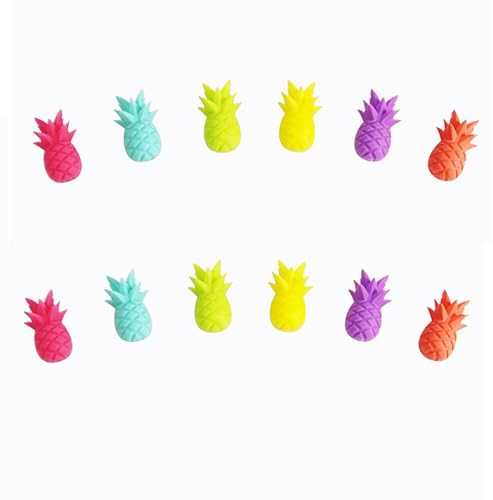 LUNCHS 12 Stk Glasmarkierer Wiederverwendbar Glas Markierung Stücktrinkgläser Party Hochzeiten Bankette Glasmarker (Color : Pineapple, Size : 12pcs)