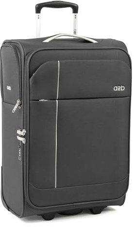A2B Lightweight 22 Cabin Carry On Suitcase - Soft Sided Small Luggage with 2 Spinner Wheels | Ideal for Traveling, on Cruises, Trains, Hotel Stays, Villas Holidays | AB006 (Charcoal/Light Grey)