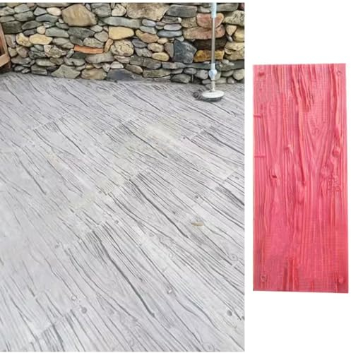 Moldes Hormigon Impreso Moldes de Roca de Goma para Concreto de Sello, Textura de Grano de Madera Estampillas de Concreto para Caminos Terrestres, Paredes/Pisos Mats Decorativos de Moho a Presión