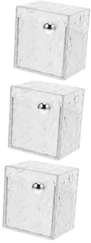 Ciieeo 3 Uds Caja De Almacenamiento Corrugada De Agua Dispensador De Bastoncillos De Algodón Soporte De Bastoncillo De Algodón Contenedor De os De Escritorio Soporte De