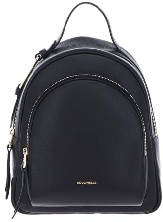 Coccinelle Pelle zaino per il tempo libero Malory Backpack Grained Leather Noir nero