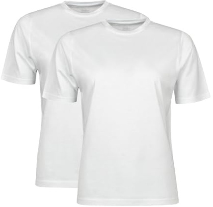 Spairs Women's Plain Bamboo T-Shirts, 2 Pack, Crew Neck, Soft, Breathable, Tagless, Short Sleeve, Bamboo & Cotton Blend, Black, White, Navy, Sizes 10, 12, 14, 16, 18
