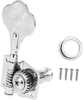 Bass Gitarrenmechaniken Stimmwirbel 1 Satz für Basssaiten Silber | Stahlplatte und Eisen, Leicht zu Montieren, Ersetzt Alte Teile, Verbessert Klang, für E Bass