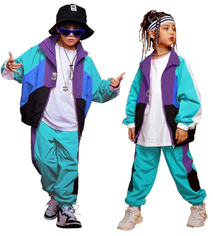 LOLANTA Unisex Kids' Colorblock Tracksuit Teens Fall Clothes Boys Elastic Waist Jogger Pants (PineGreen, 6-7)