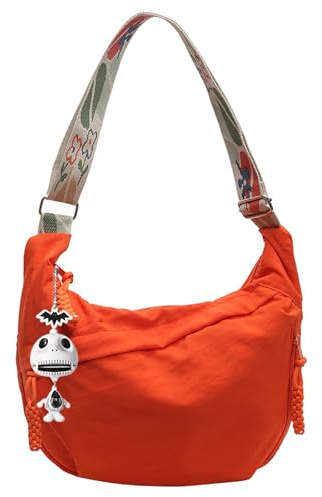 Generisch Half Moon Bag Damen Halbmond Crossbody Bag Hobo Tasche Schultertasche Nylon Dumpling Halbmond mit Verstellbarer Schultergurt Cord-tasche