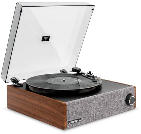 Victrola Eastwood LP – Bluetooth Record Player – 3-Speed Turntable, Audio Technica AT-3600L MM Cartridge, Vinyl Stream Bluetooth Output, Anti-Skip Floating Speaker System, RCA & 3.5mm Output (Walnut)