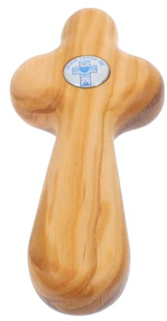 DIYEAH Cruces De Bolsillo Pequeñas De Madera Cruz Católica Corazón Bautismal Cruz De Madera Crucifijo Para Rosario Cruz De Jesús Artesanía Religiosa