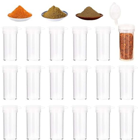 XoeLLe 17 Piezas Mini Saleros de Mesa, Juego de Salero y Pimentero de Viaje, Salero con Tapa, Dispensador Hermético Transparente, Set Sazonador de Especias para Barbacoa Camping al Aire Libre