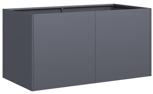 vidaXL Fioriera Antracite 80x40x40 cm in Acciaio Laminato a Freddo, Vaso per Piante, Supporto per Piante, Letto rialzato, Supporto per fioriera