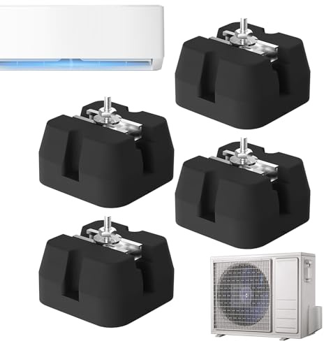 Teksome Support pour Condenseur | Base de Support - 4 Pieds Antivibration pour Systèmes Split 9000-60000 BTU, Capacité 500kg