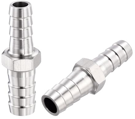 Rebower 2 Pack SUS304 Hose Barb to Adapter 3/8(10mm) Barb x 1/4(7mm) | Hose Barbed Fittings for Industrial, Automotive, Fluid Transfer, Home Gardening, and Water Treatment