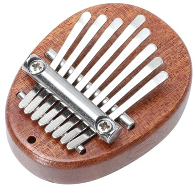 Acht Tasten Fingerklavier, Tragbar, für Anfänger und Profis | Braune Kalimba mit Edelstahl, Leichtes Design, Vielseitig Einsetzbar, Kompaktes Musikinstrument für Unterwegs