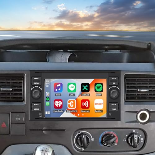Autoradio Android 13 pour Ford Transit 2006-2011, 7 pouces 4+64G Poste Radio Voiture Bluetooth, avec CarPlay intégré, Android Auto, GPS, WiFi, FM, SWC, Mirror Link, écran partagé + caméra de recul AHD