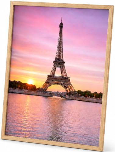 Abio Bilderrahmen 40x60cm Eiche MDF Acrylglas Fotorahmen Frame Posterrahmen für Fotos Bilder Poster Rustikal Vintage Retro