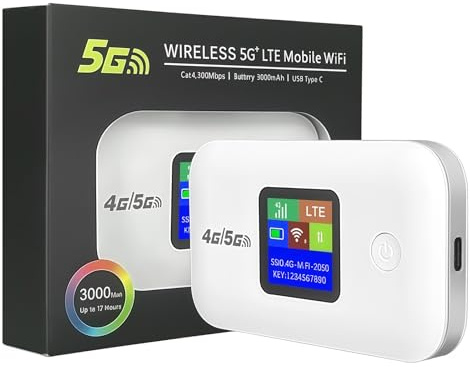4G/5G LTE WiFi Router, Portable 4G/5G Wifi Travel Router with SIM Card Slot,150Mbps Speed UsersMobile WiFi Router Dongle Connects Up to 10 Devices, High Compatibility