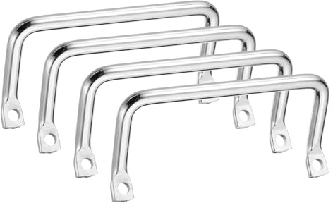 QUARKZMAN 4 Piezas De Asas Para Bandejas De Cubiertos 4.6 Pulgadas Plateado | De Asas De Bandeja De Metal Para Muebles, Tiradores Para Bandejas De Frutas, Tiradores De Cajones