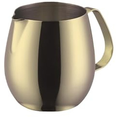 Milk Frothing Pitcher, Brocca per schiuma di latte 10 oz/300 ml in acciaio inox, beccuccio preciso per latte art, accessori caffè barista(300ml-champagnegold)