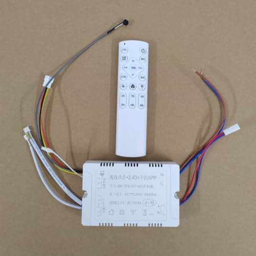 Chroavel 2.4G - Set di telecomando per ventilatore da soffitto con ricevitore, dimmerabile per lampada a LED a doppio motore, CA 180-265 V (D)