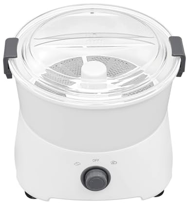 Éplucheuse Pommes de Terre Électrique Cuisine, Rapide Automatique, Légumes, ABS Inox Sécurité, 1.8kg, 85W, Montage Facile, Table, Blanc, 23.6x28.3cm