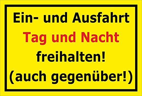 Melis-Folienwerkstatt Schild EIN- und Ausfahrt freihalten - 15x10cm - Bohrlöcher - 3mm Hartschaum – 20 VAR S00245-344-C