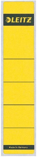Leitz 1643 Rückenschilder für Standard-Ordner, selbstklebend, kurz, schmal (100er Vorteilspack, gelb)