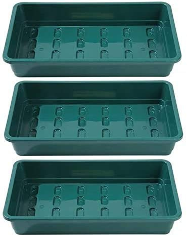 Britten & James Professional Standard Seed Tray without Holes [Pack 3] | Green Trays 37.5 x 23cm/15 x 9