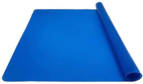 Extra Large 24''x20'' Silicone Baking Mat for Dough Rolling Pastry Mat Large Nonstick and Nonskid Heat Resistent, Countertop Protector, Dining Table Mat and Placemat(Blue, Extra Large Size)