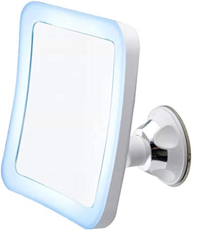 Camry CR 2169 - Espejo cosmético con Ventosa y 5 aumentos, iluminación LED, batería, Espejo Giratorio para Maquillaje, Espejo de baño, Espejo de Maquillaje, Montaje en Pared, Soporte, Color Blanco