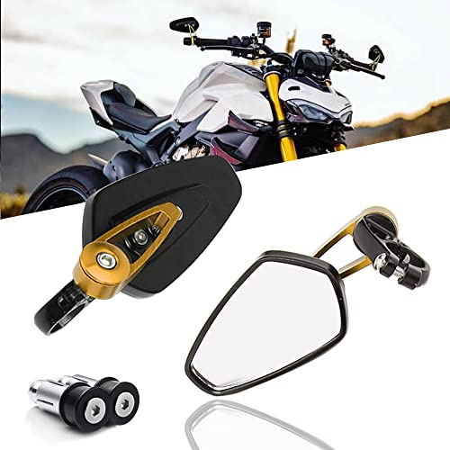 DREAMIZER Motorcycle Bar End Mirrors Universal 7/8 Handle Bar End Rear View Mirror Compatible with Honda Grom,Yamaha,Kawasaki,Ducati,Suzuki