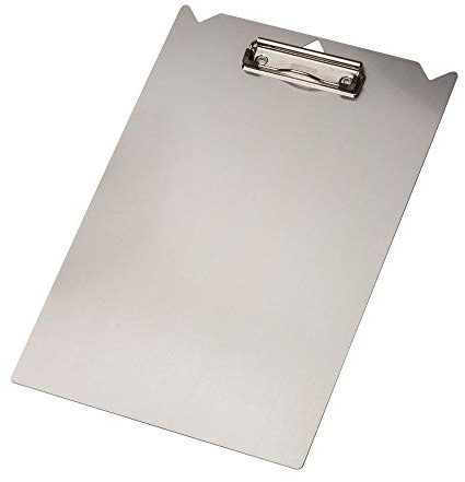 TARIFOLD 181100- Klemmbrett aus Aluminium Pro, DIN A4, mit Federklemme und Aufhängeloch, extra starke und flache Klemme, stabile Schreibplatte