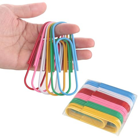 30 Stück Büroklammern groß, 10 cm Büroklammer für Papierkram, Ideal für Zuhause, Schule und Büro, farbige Binderklammer