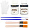 Goldfolien-Kleber-Set, Bronzing-Kleber/Metallfolien-Kleber-Set zum Basteln (100 ml Metallfolien-Kleber auf Wasserbasis + 100 ml Goldfolien-Schutzöl + 4 Pinsel + 2 Handschuhe)