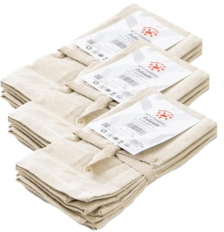 Set da 6 Tovaglioli in Cotone Disponibili in più Colori, Set Tovaglioli Stoffa Lavabili Quadrati Tinta Unita (Beige Melange)