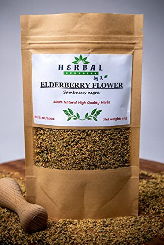 Elder Flower Tea Elderberry/Dried Loose Flower/Immune Booster Sambucus Nigra - Herbal Remedies by J. - Czarny Bez kwiat