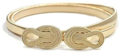 LYFANG 1 x elastischer silberner Hochzeits-Gürtel für Gold-Kummerbund, weiblicher Taillenform-Gürtel, Metall-Designer-Gürtel, für Damen, Blätter, Mädchen, Stretch