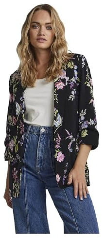 Pieces Pcbosella 3/4 Stampato Blazer Noos BC, Nero, XL
