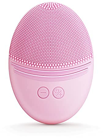 EZBASICS Spazzola per la pulizia del viso, impermeabile, vibrante ad ultrasuoni, per una pulizia profonda, esfoliazione delicata e massaggio(rosa chiaro), 1 Pack+5 Speed Settings