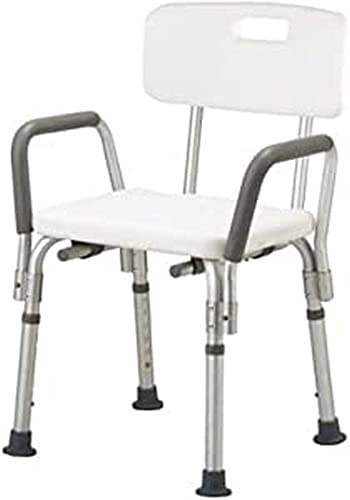 QUIRUMED Badestuhl mit Rückenlehne und Armlehnen, Duschstuhl, orthopädisch, höhenverstellbar, rutschfeste Spitzen, für ältere Menschen, für Behinderte