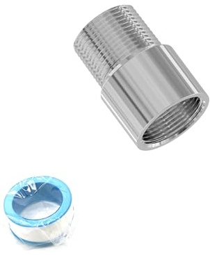 FOCMKEAS Shower Head Extension Arm Extender Stainless Steel 1/2PT Male to 1/2PT Female Thread, 1.18/30mm Length Cast Pipe Fitting Coupler, Extension Tube Bathroom Accessory