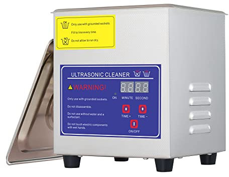 CREWORKS Ultrasonic Cleaner with Digital Timer,Portable 1L Ultrasonic Cavitation Machine, 304 Stainless Steel Professional Ultrasonic Cleaner Machine for Jewellery Dentures Carburetors Coins