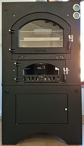 FOUR À BOIS FONTAINE MODÈLE INC 80 X 65 QV À encastrer, CUISSON INDIRECTE complet avec chariot